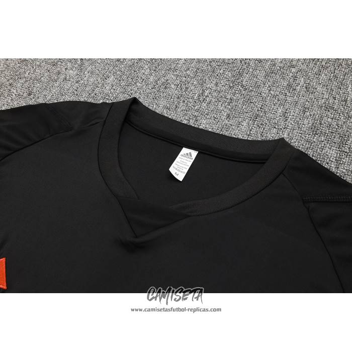 Chandal del Manchester United 2023-2024 Manga Corta Negro - Pantalon Corto